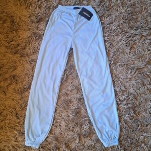 PrettyLittleThing Blue Ribbed Joggers Size XS
